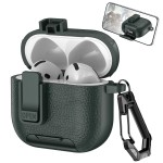 适用Airpods pro3保护套蓝牙耳机壳锁扣支架苹果4代皮纹保护壳2代