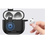 适用Airpods pro3保护套蓝牙耳机壳锁扣支架苹果4代皮纹保护壳2代