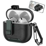 适用Airpods pro3保护套蓝牙耳机壳锁扣支架苹果4代皮纹保护壳2代