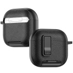 适用Airpods pro3保护套蓝牙耳机壳锁扣支架苹果4代皮纹保护壳2代