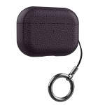 简约荔枝纹皮质适用airpods4代保护套二代3代pro2苹果蓝牙耳机壳