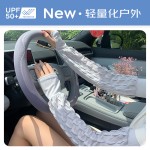 泡泡纱冰袖2025新款韩版宽松罗口袖套遮阳女户外骑行开车护臂手套