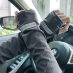 1件代发男士冰袖防晒袖套冰丝宽松防紫外线女面罩护袖手套开车骑