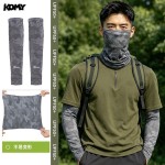 新款挂耳防护面罩冰袖多件套户外骑行开学军训防紫外线骑行多件套