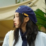 新款反戴贝雷帽前进帽韩国帽子女时尚高级感百搭画家帽大头显脸小