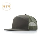 亚马逊新款7片布网帽子理查德森卡车帽货车帽透气遮阳棒球帽定制