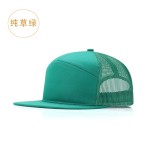 亚马逊新款7片布网帽子理查德森卡车帽货车帽透气遮阳棒球帽定制