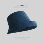 日系文艺棉麻渔夫帽男女款显脸小大帽檐遮阳帽子纯色百搭卷边盆帽