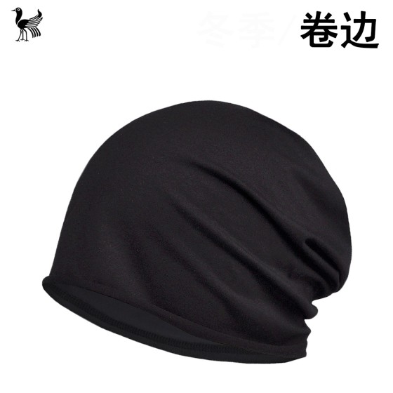 包头帽春秋薄款男女封顶卷边纯色棉单层时尚百搭孕妇月子帽