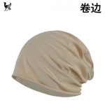 包头帽春秋薄款男女封顶卷边纯色棉单层时尚百搭孕妇月子帽