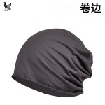 包头帽春秋薄款男女封顶卷边纯色棉单层时尚百搭孕妇月子帽