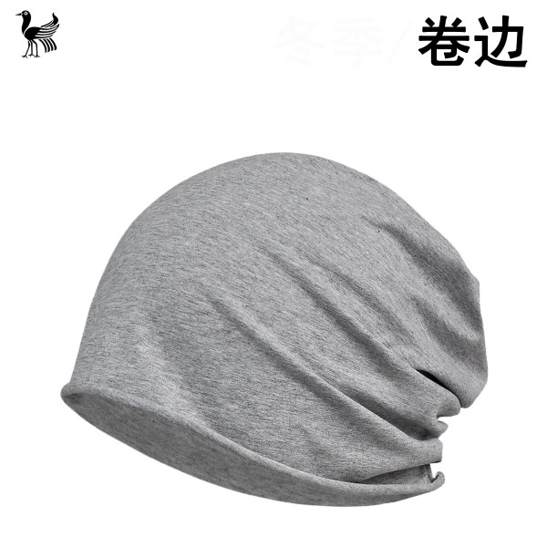 包头帽春秋薄款男女封顶卷边纯色棉单层时尚百搭孕妇月子帽