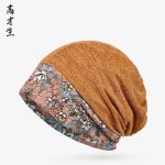 高才生秋冬季套头帽围脖两用女款蕾丝拼接时尚百搭逛街潮人包头帽