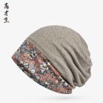 高才生秋冬季套头帽围脖两用女款蕾丝拼接时尚百搭逛街潮人包头帽