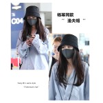 杨幂同款渔夫帽子女秋冬2023新款高级感大头围黑色素颜神器水桶帽
