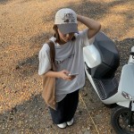 韩国aeae帽子字母刺绣拼接棒球帽ins风鸭舌帽申有娜同款遮阳帽