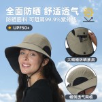 刺绣LOGO防风骑行披肩遮阳帽定制 跨境爆款大檐可折叠光板防晒帽
