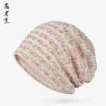 新品春秋季包头帽薄款女双层柔软网镂空透气不闷时尚显脸瘦套头帽