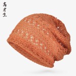 春夏季套头帽蕾丝女生单层镂空网孔透气防晒大脸显瘦堆堆帽包头帽