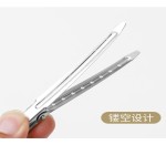 无痕发夹美发专用刘海夹碎发边夹一字夹不锈钢纹理鸭嘴夹夹子焗油