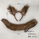 跨境新款动物耳朵可爱毛绒狐狸头饰灰狼发箍狼狗发卡道具套装配饰