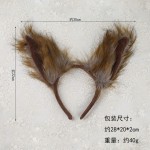 跨境新款动物耳朵可爱毛绒狐狸头饰灰狼发箍狼狗发卡道具套装配饰