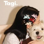 Tagi.《哈哈》haha小狗钻石亚克力无痕刘海边夹可爱发夹