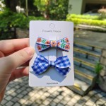 韩国发夹儿童刺绣绣花布艺头饰小女孩发饰发卡可爱蝴蝶结发夹批发