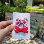 韩国发夹儿童刺绣绣花布艺头饰小女孩发饰发卡可爱蝴蝶结发夹批发