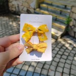 韩国发夹儿童刺绣绣花布艺头饰小女孩发饰发卡可爱蝴蝶结发夹批发