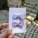 韩国发夹儿童刺绣绣花布艺头饰小女孩发饰发卡可爱蝴蝶结发夹批发