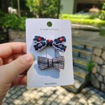 韩国发夹儿童刺绣绣花布艺头饰小女孩发饰发卡可爱蝴蝶结发夹批发