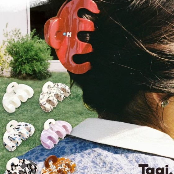tagi.Callme手提包发抓亚克力醋酸甜美简约百搭无痕鲨鱼抓夹