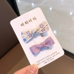 儿童婴儿发夹不伤发韩版宝宝可爱女孩全包布蝴蝶结碎花发饰品发卡
