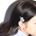 Tagi.怦怦爱心钻石多色拼接可爱头饰边夹亚克力刘海发夹