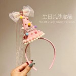 网红生日帽头纱发箍 女童生日派对氛围感头饰 拍照道具现货批发