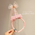 网红生日帽头纱发箍 女童生日派对氛围感头饰 拍照道具现货批发