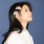 Tagi.两只小狗彩色镶嵌钻石可爱醋酸刘海夹气质百搭少女发卡发夹