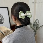 一菲护士职业头花空姐酒店银行盘细发网兜手工蝴蝶结韩版发夹
