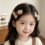 韩版儿童布艺格发卡纹爱心发夹女童侧边刘海夹碎发bb夹发绳蝴蝶结