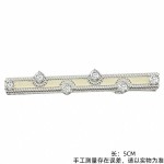 法式碎花系列 奶白珐琅镶石精致窄边夹bb碎发夹发饰品发夹边夹