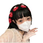 周洁琼同款樱桃头巾发带女拍照辣妹田园风发饰针织软妹复古三角巾