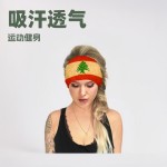 发圈跨境新款头巾国旗印花运动发带男女健身瑜伽弹力吸汗止汗发饰