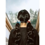 Tagi.丝绒《i》想象彩色钻鼓鼓真丝质感发圈扎头发发绳丸子头百搭