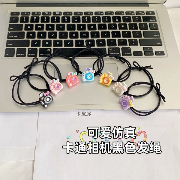 新款卡通仿真相机发绳可爱少女头绳学生闺蜜扎头发饰皮筋儿童发圈