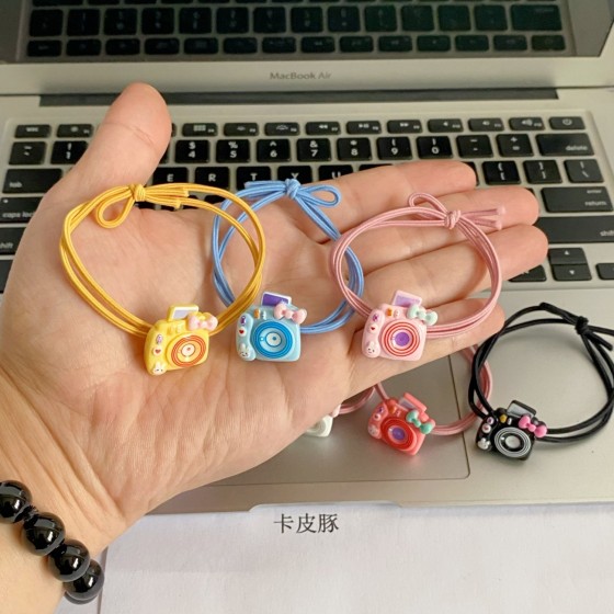 新款卡通仿真相机发绳可爱少女头绳学生闺蜜扎头发饰皮筋儿童发圈