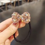 LOUXI合金蝴蝶结镶钻水钻头绳发绳皮套皮筋网红成人头饰发饰品