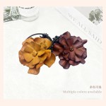 源头工厂纯手工真皮发花女士头层牛皮时尚发夹纯牛皮花朵配饰发圈