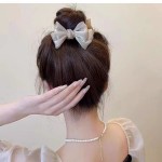 高级感蝴蝶结丸子头抓夹女2025新款后脑勺盘发夹甜美气质发夹头饰
