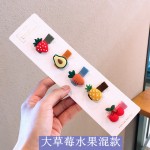 小宝宝水果夹儿童发饰树脂卡通发夹包夹花朵发夹女童头饰小号发卡
